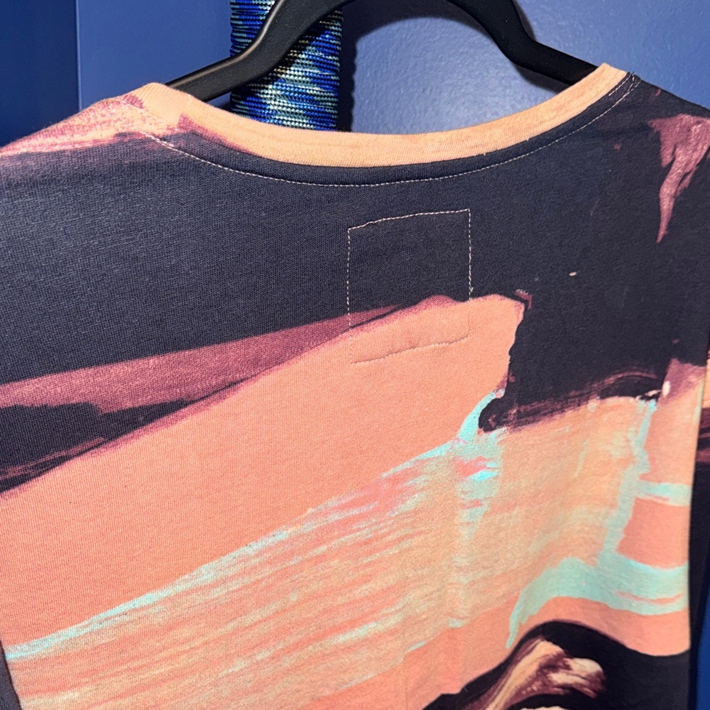 Grey State- Purple & Pink Abstract Landscape Long Sleeve Top - Picture 12 of 15